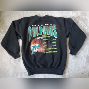 Miami Dolphins Pullove Sweatshirt Large Logo Athletic Football Vtg
